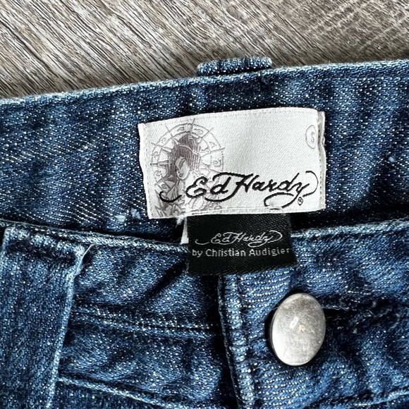 vintage y2k 2000s Ed hardy blue super skinny jeans - Picture 2 of 3